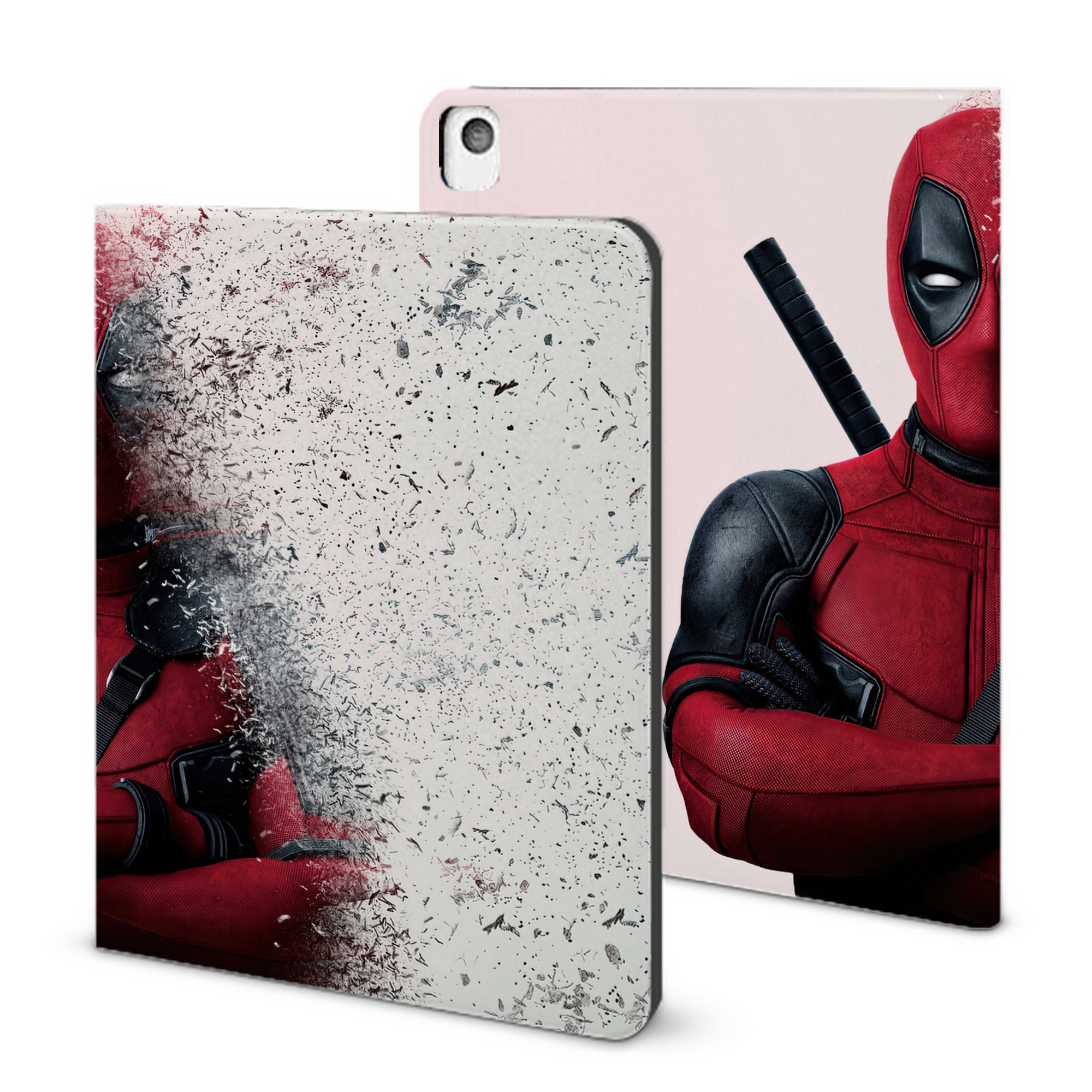 （画像用） Deadpool デッドプール IPadケース ペンホルダー付き ブックスタイルデザイン